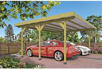 Houten carport dubbel 600 x 500 cm