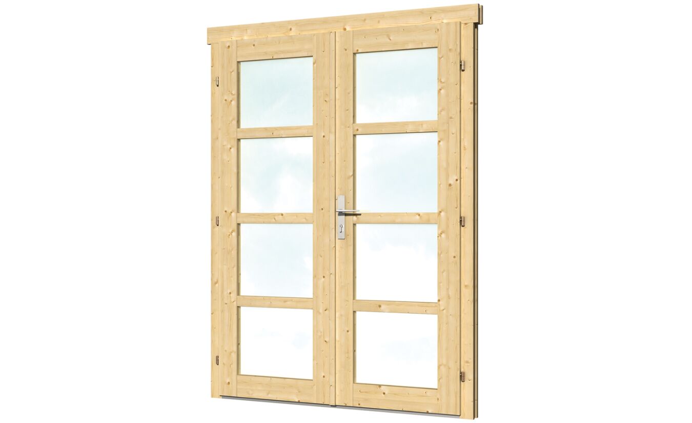 Isoleren Meestal Meetbaar Moderne dubbele deur met ramen 142.5x190cm