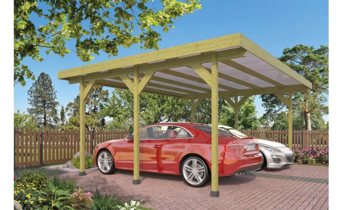 Houten carport dubbel 600x500cm